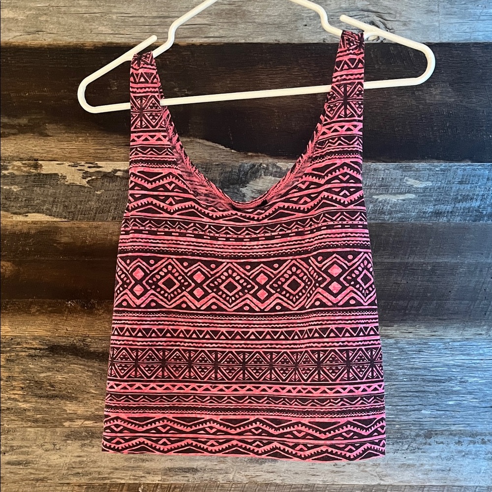 Forever 21 Pink and Black Aztec Tank Top
